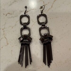 Park Lane Black Geometric Dangle Earrings